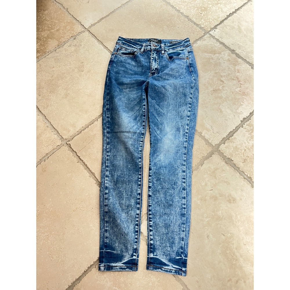 Judy Blue Womens 5/27 Skinny Fit Acid Wash Blue Stretch Jeans JB88158 Retro Boho
